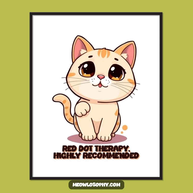 Free Printable Laser Cat Wall Art: Energetic Kitty Dot Chase Downloadable Decor