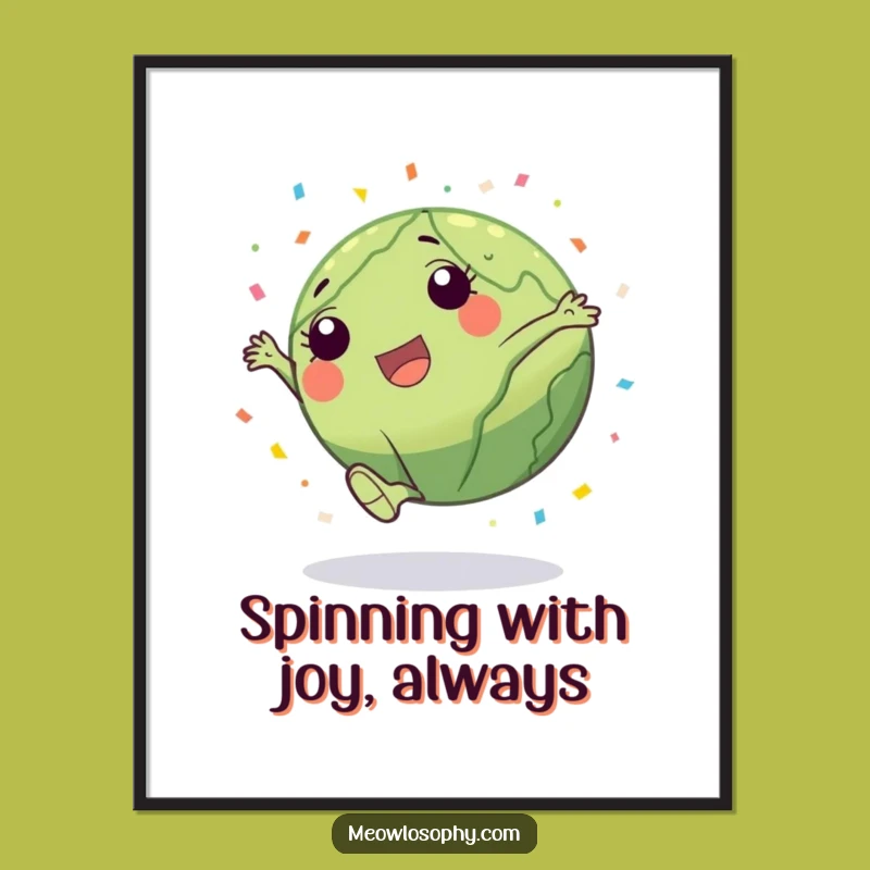 Funny Free Printable Wall Art: Earth Cartwheel Confetti - Downloadable Decor