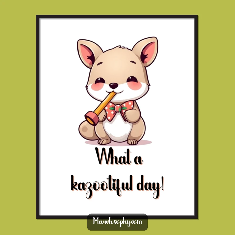 Free Printable Funny Wall Art: Kazoo Animal Bowtie - Hilarious Downloadable Decor Gift!