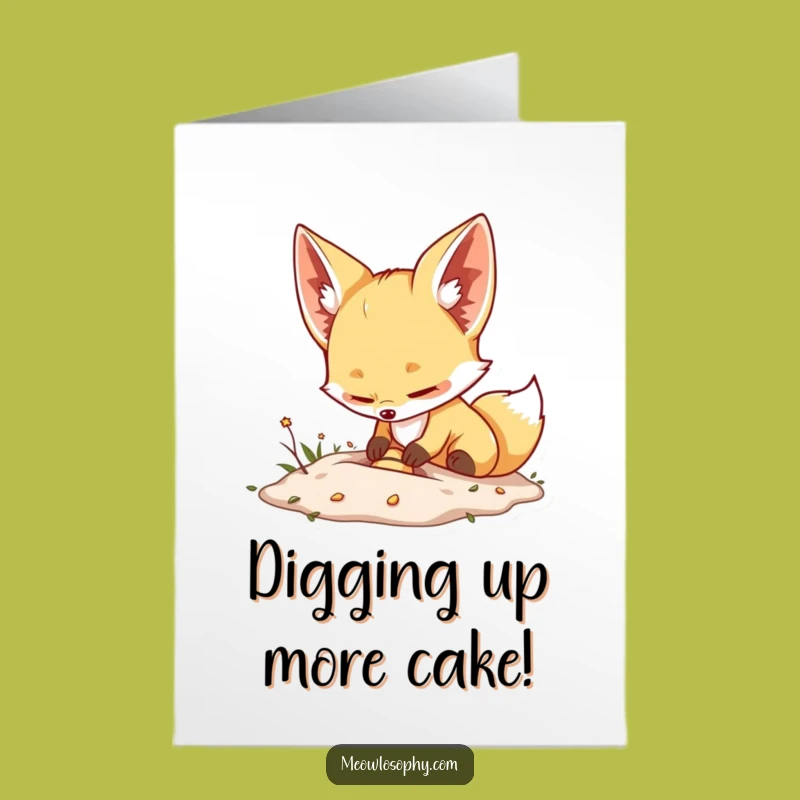 Free Printable Fennec Fox Birthday Card: Hilarious Treasure Hunter Downloadable Gift