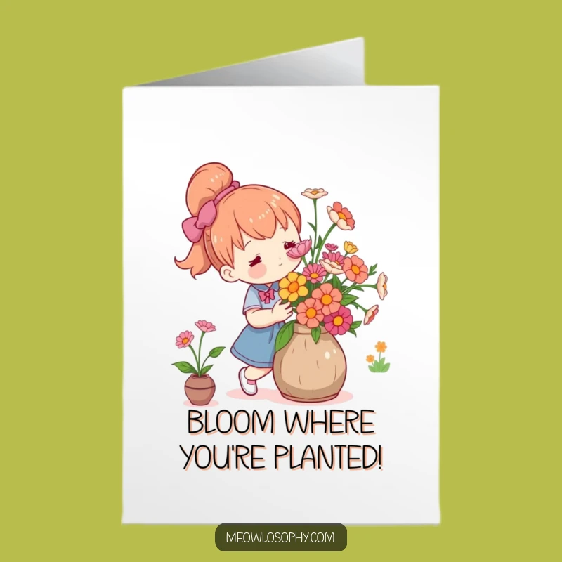 Free Printable Birthday Card: Flower Arranger Funny Downloadable Gift for Gardeners