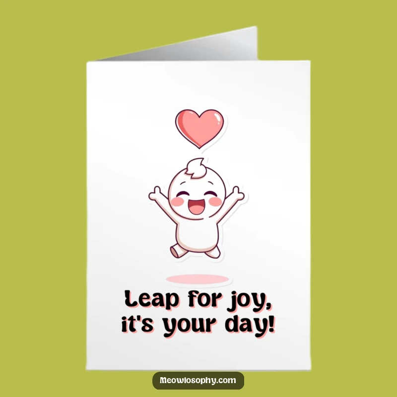Free Printable Birthday Card: Joyful Jump Funny Downloadable Gift for Her Him