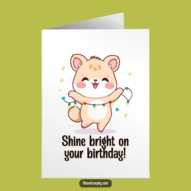 Free Printable Dancing Lights Birthday Card: Whimsical Downloadable Gift for a Bright Day!