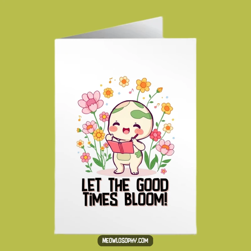 Free Printable Funny Earth Birthday Card: Flower Symphony Conductor Birthday Bash