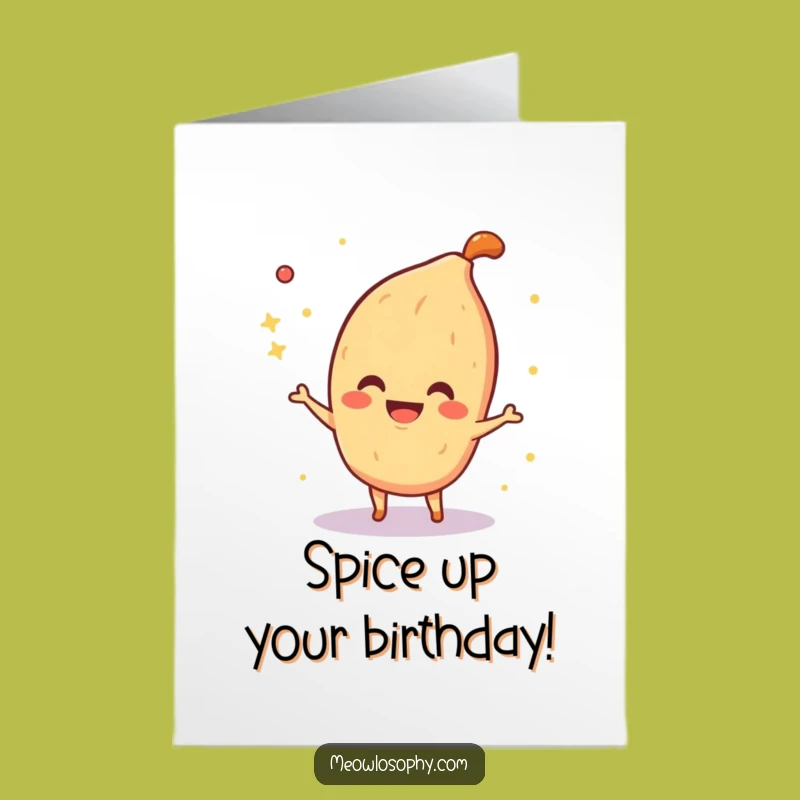 Free Printable Birthday Card: Sparkly Fajita Spice Spreading Joy, a Hilarious Downloadable Greeting for Fun