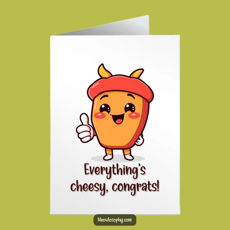 Free Printable Congrats Card: Kawaii Fajita Cheers Your Win, Funny Downloadable