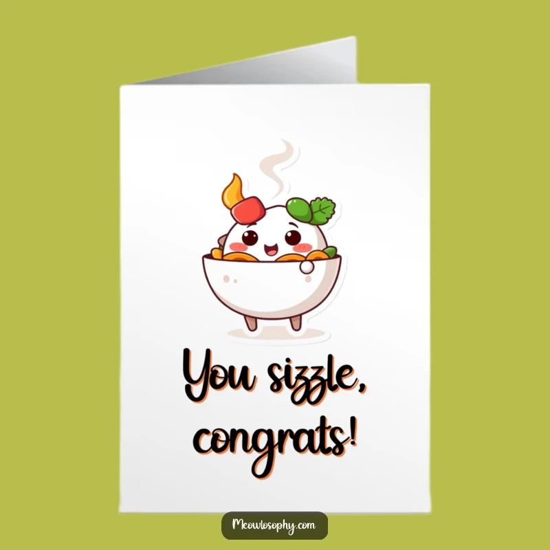 Free Printable Congrats Card: Wiggling Fajita Bowl Celebration, Funny Downloadable