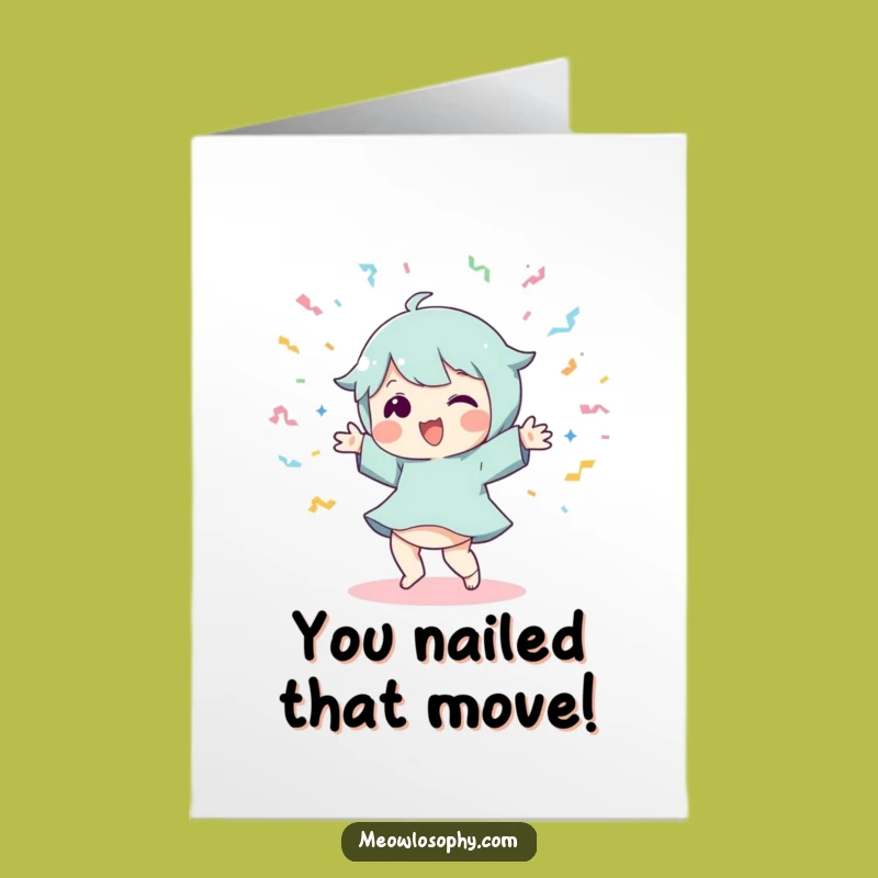 Free Printable Silly Dance Congratulations Card: Streamer Downloadable Celebration