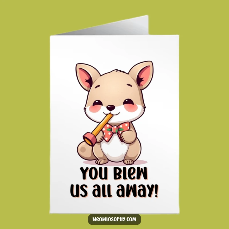 Free Printable Cheerful Card: Kazoo Animal Bowtie - Funny Congrats Downloadable Gift!