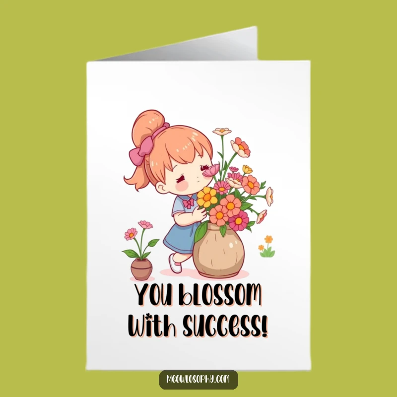 Free Printable Congrats Card: Flower Arranger Funny Downloadable Gift for Blooming Success