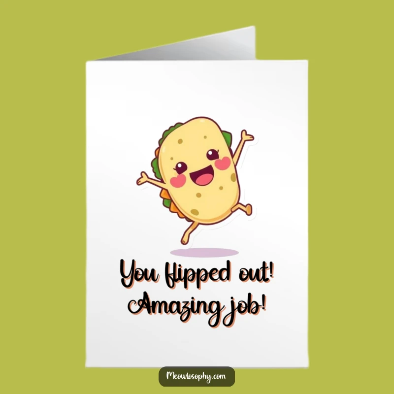 Free Printable Congrats Card: Cartwheeling Tortilla, Enthusiastic Downloadable Gift