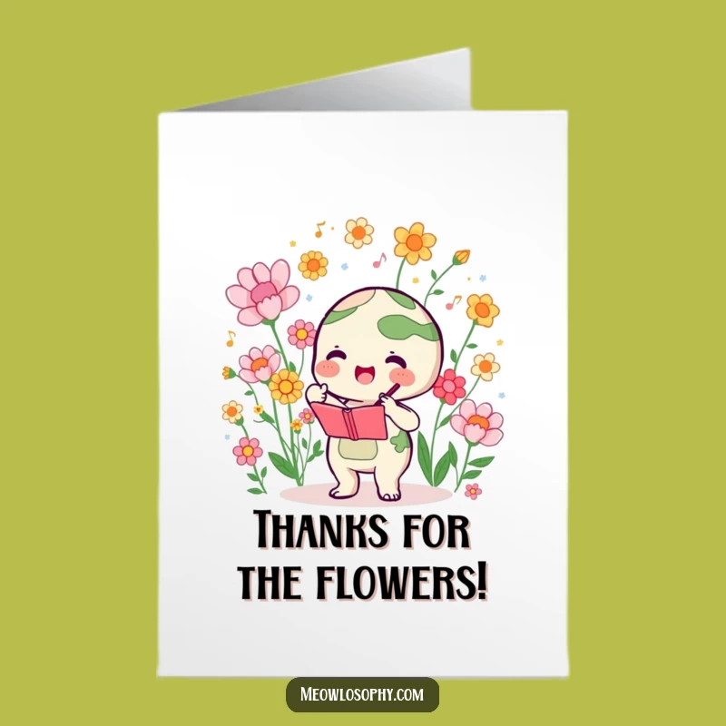 Free Printable Funny Earth Thank You Card: Flower Symphony Conductor Thanks