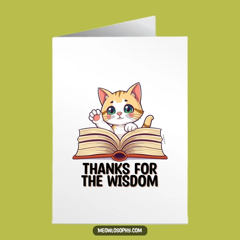 Free Printable Thank You Card: Cat Book Thoughtful Funny Gift