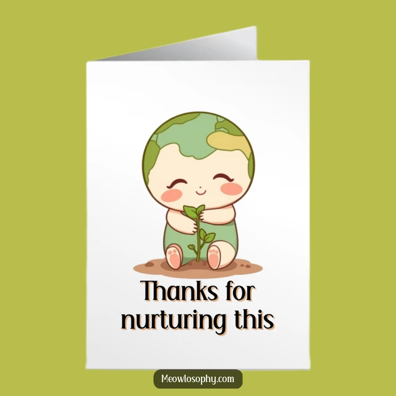 Free Printable Thank You Card: Earth Hugs Seedling - Funny Downloadable Gift