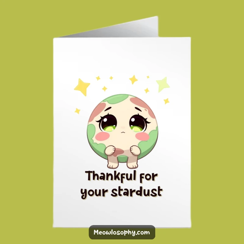 Free Printable Thank You Card: Earth & Stars - Funny Downloadable Gift