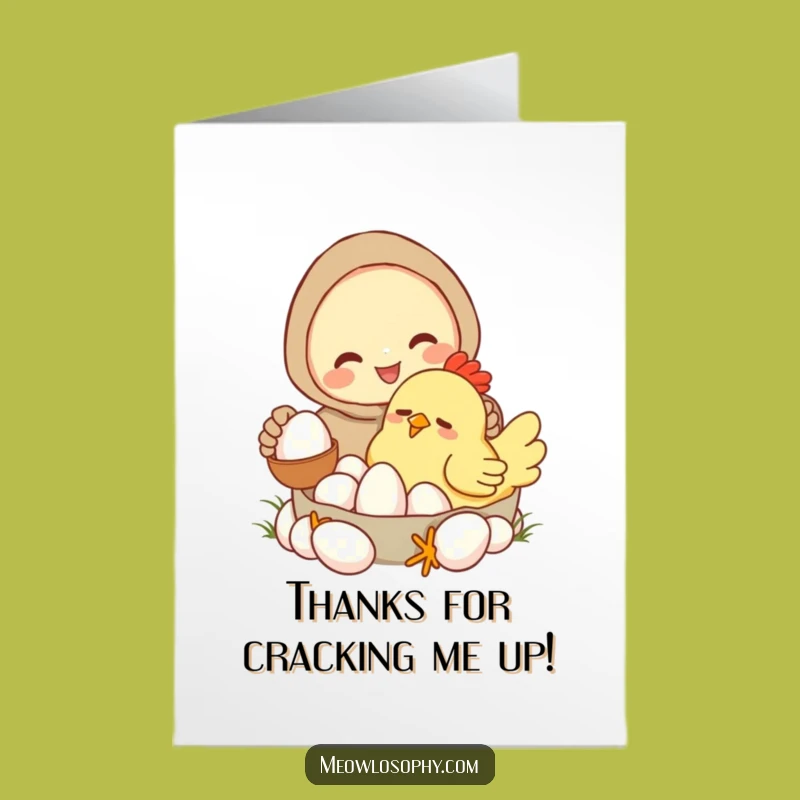 Free Printable Thank You Card: Funny Egg Collector Design for a Downloadable Gift