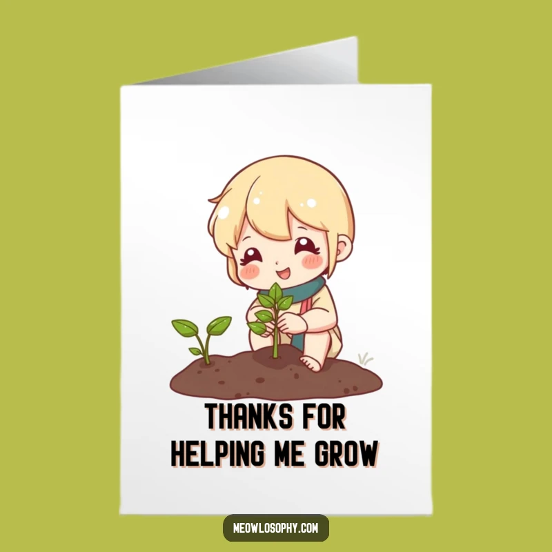 Free Printable Garden Character Thank You Card: Cute Sprout Downloadable Appreciation!