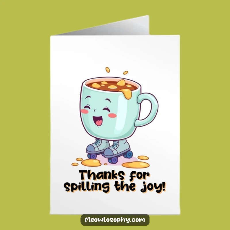 Free Printable Thank You Card: Coffee Mug Mishap - Express Gratitude Funny