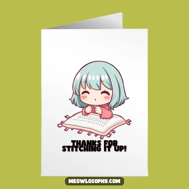 Free Printable Thank You Card: Cute Stitcher Quilt Funny Downloadable Crafty Gift