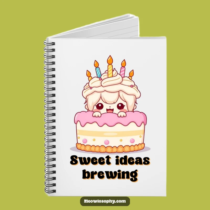 Funny Birthday Cake Notebook: Jot Down Wishes with Kawaii Charm