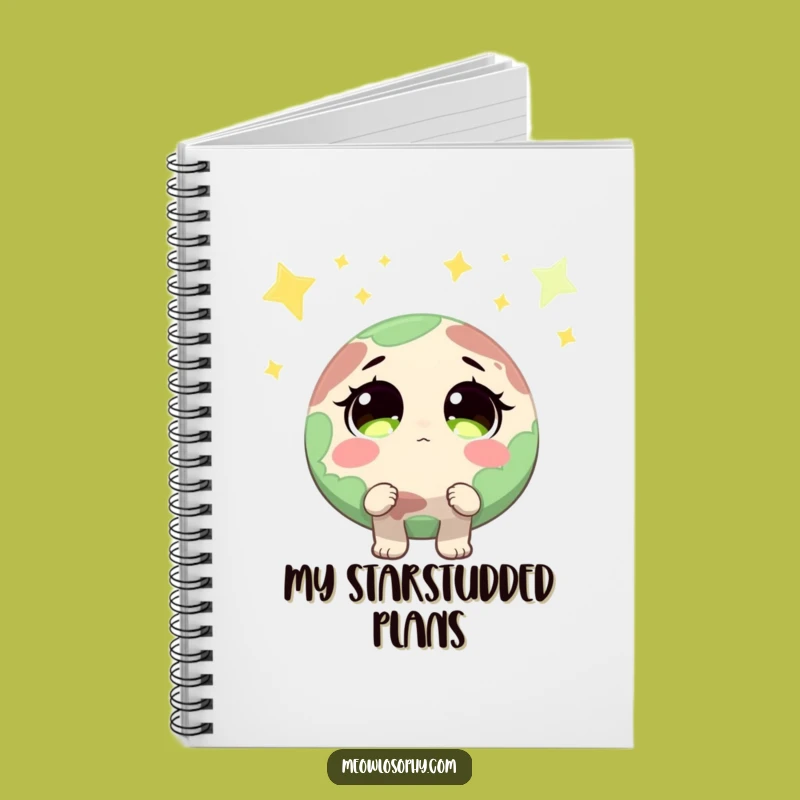 Funny Earth Starry Eyes Notebook - Dreamy Journal & Hilarious Gift