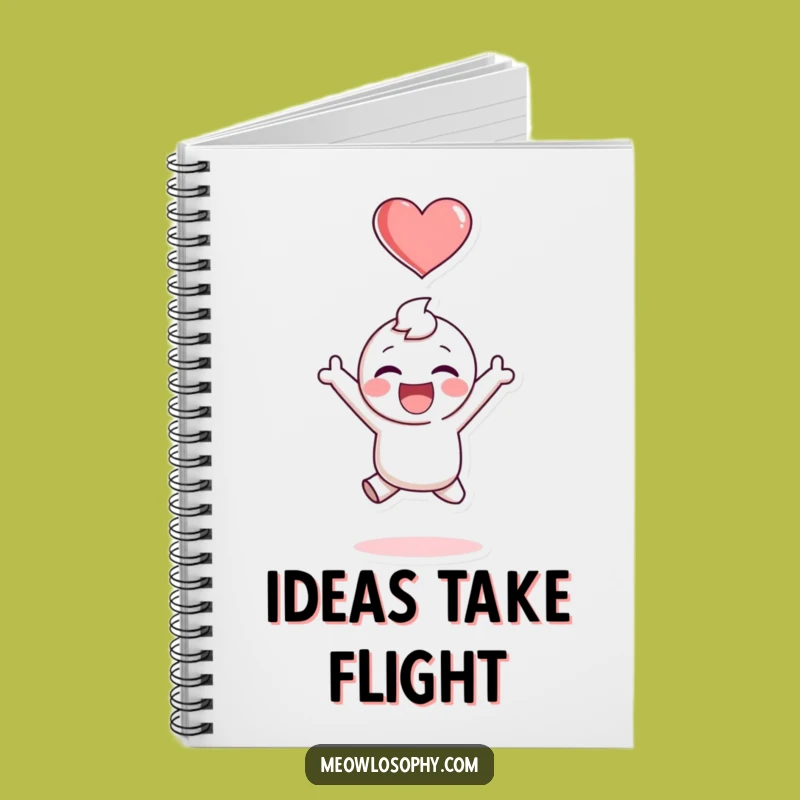 Funny Joyful Notes Notebook: Adorable Character's Leap for Capturing Happy Thoughts