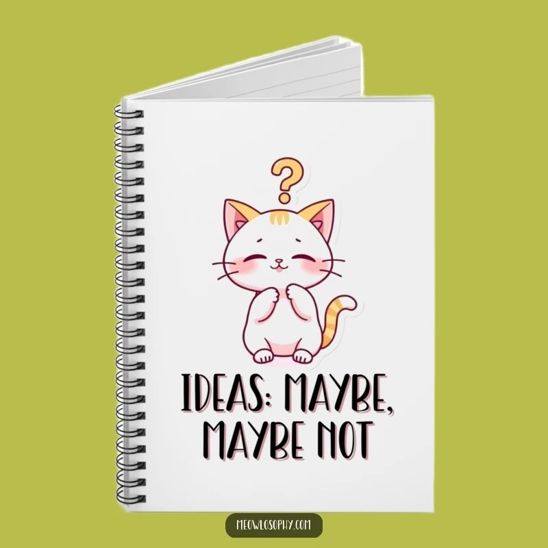 Funny Kawaii Cat Notebook: Philosophical Musings Feline Journal Gift