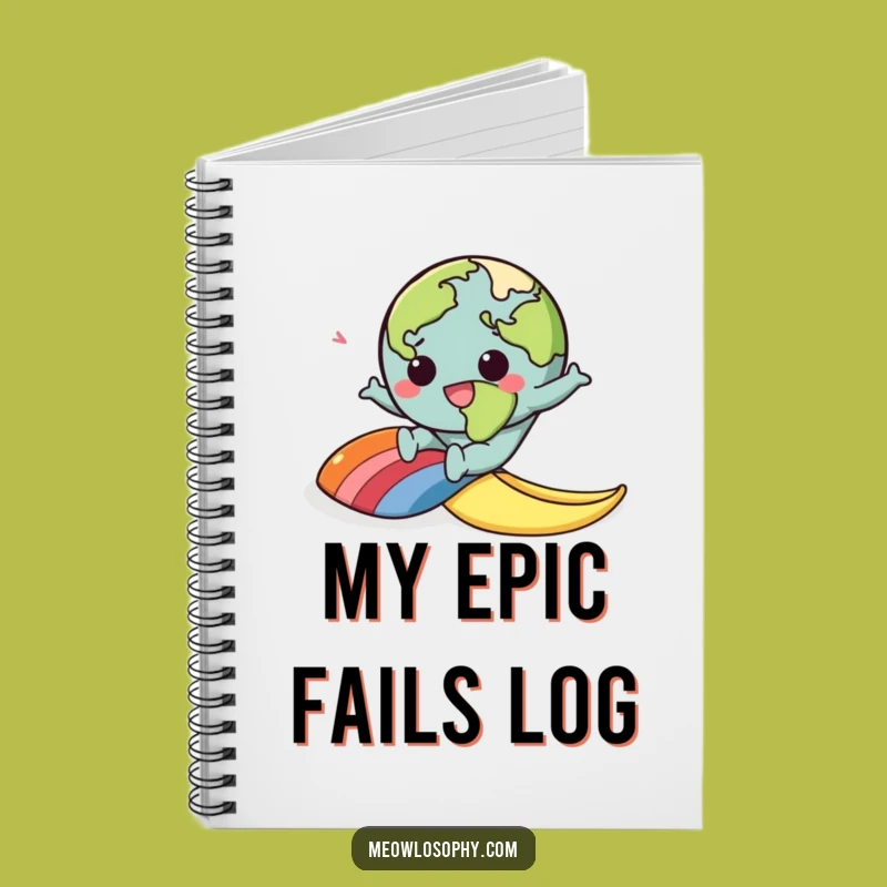 Funny Kawaii Earth Banana Peel Notebook: Jot Down Laughs with Cartoon Mishaps
