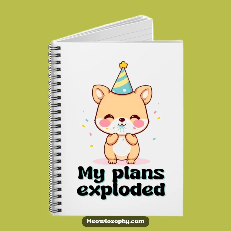 Funny Party Animal Notebook: Cute Character Popping Confetti, Celebration Journal Gift