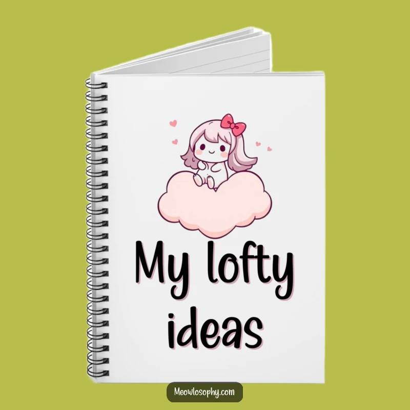Funny Kawaii Cloud Rider Notebook: Jot Down Happy Thoughts