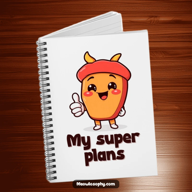 Funny kawaii fajita ingredient character giving a thumbs-up with a cheesy grin, on the cover of a humorous food journal.