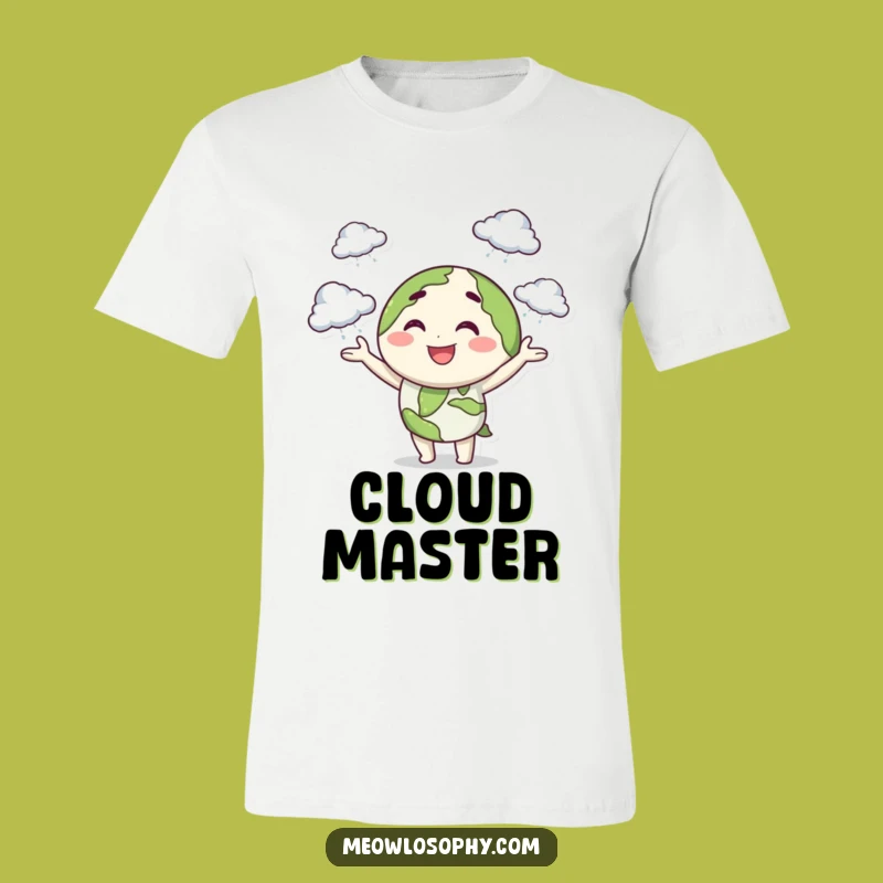 Funny Earth Juggling Clouds T-Shirt: Wear Your Playful Power and Whimsical Weather Skills