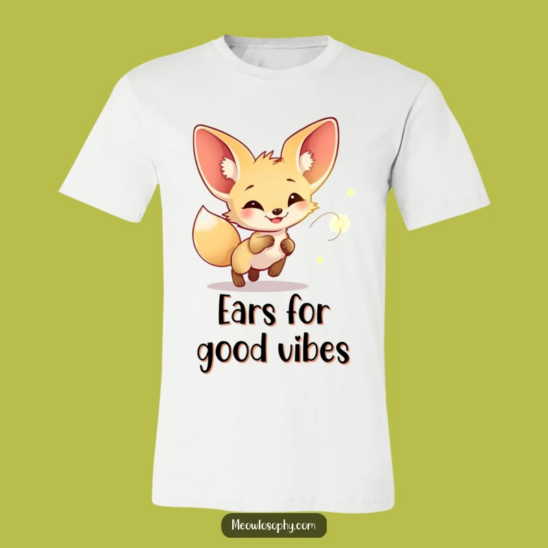 Funny Fennec Fox Firefly Chase T-Shirt: Whimsical Joyful Shirt for Dreamers