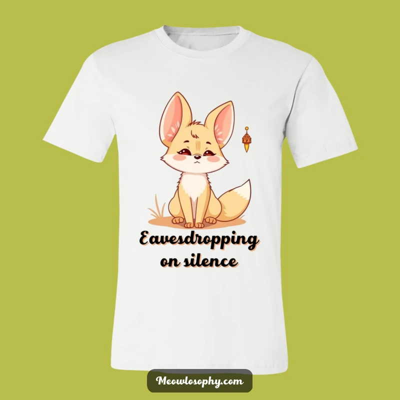 Funny Kawaii Fennec Fox Chime Tee - Cute Desert Listening Shirt