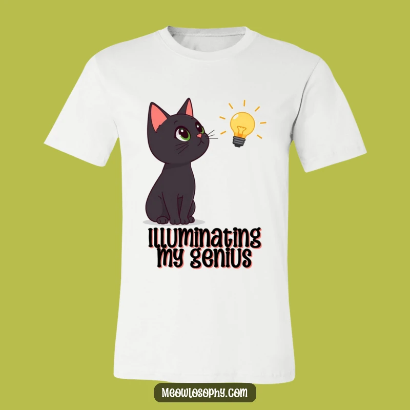 Funny Black Cat Lightbulb T-Shirt: Wear Your Wonder, Perfect Humorous Gift