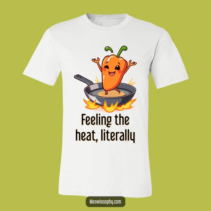 Funny Grilled Pepper T-Shirt: Sizzling Dancer Tee for Spicy Foodies