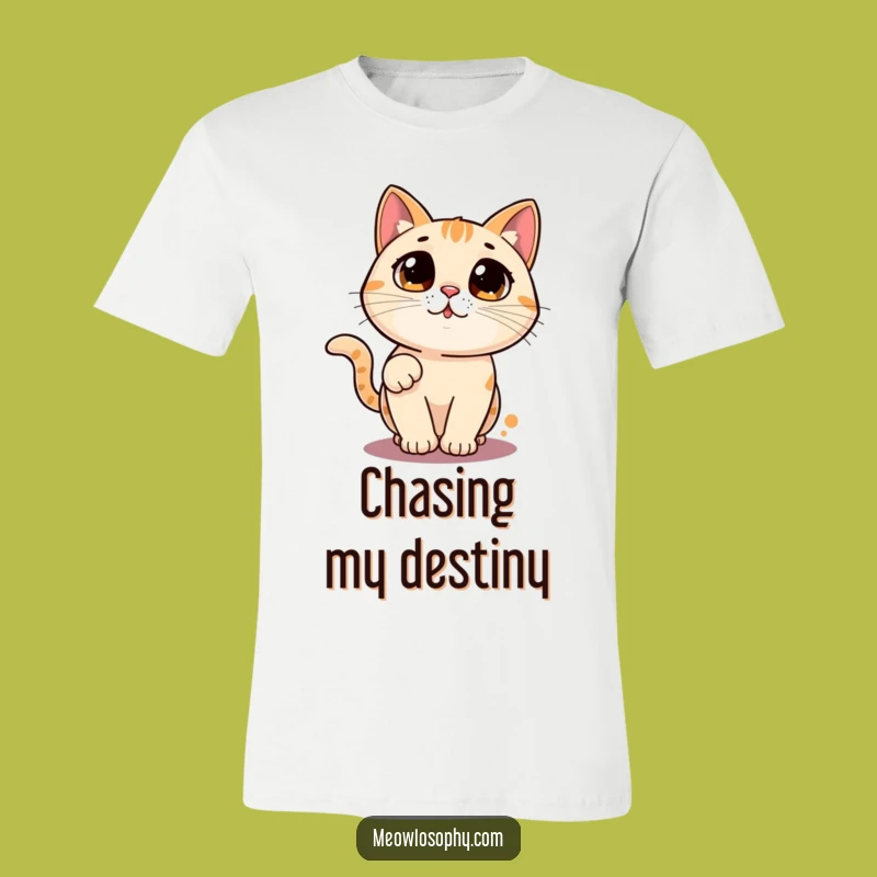 Funny Laser Cat T-Shirt: Wide-Eyed Feline Chasing Dot Gift