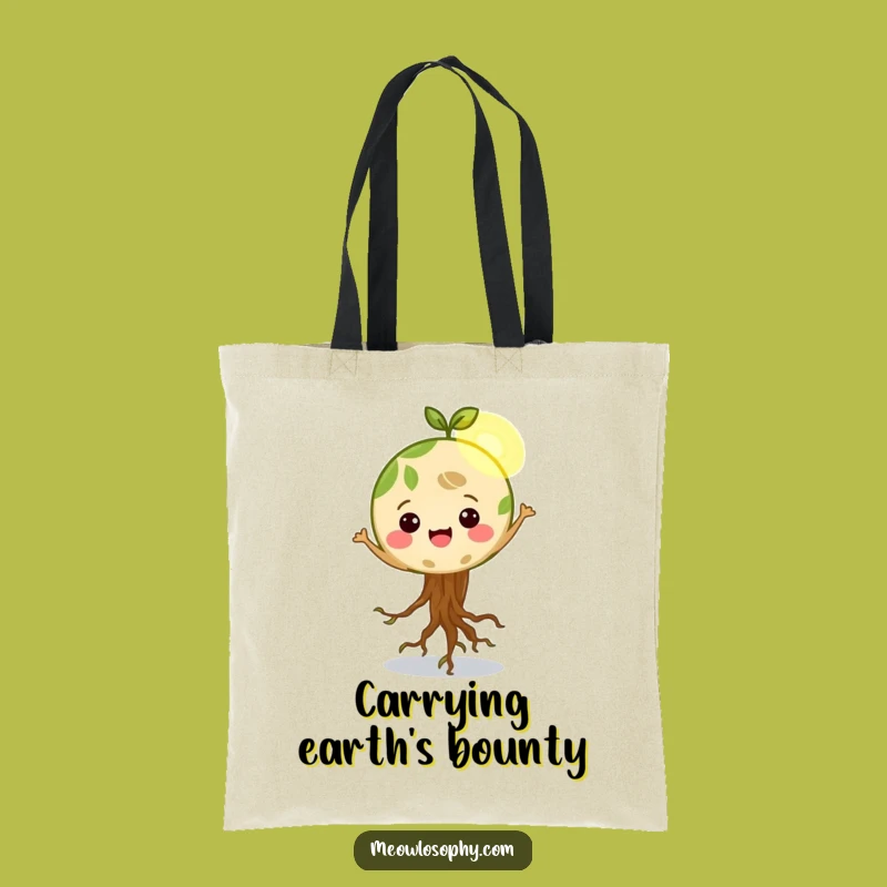 Funny Earth Roots Dancing Tote Bag - Eco-Conscious Carryall