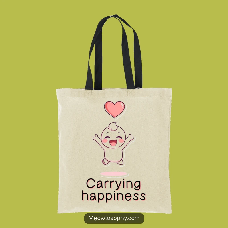 Funny Joyful Tote Bag: Carry Your Happiness with an Adorable Jumping Character