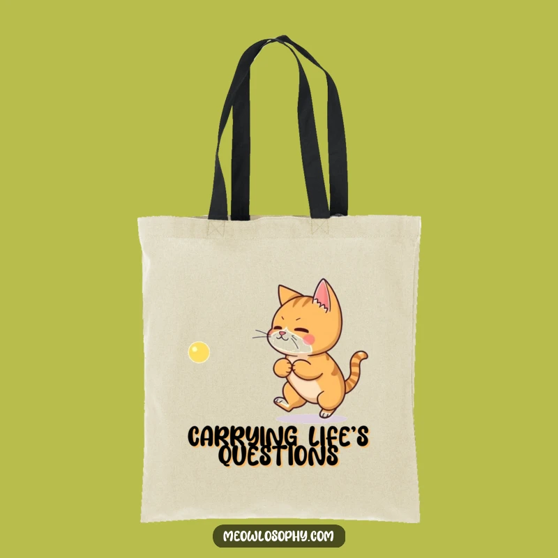 Funny Ginger Cat Philosophy Tote Bag - Carry Your Quest Gift