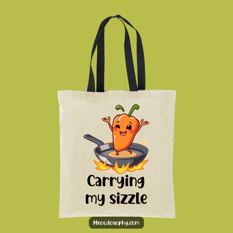 Funny Grilled Pepper Tote Bag: Sizzling Dancer Accessory for Foodies