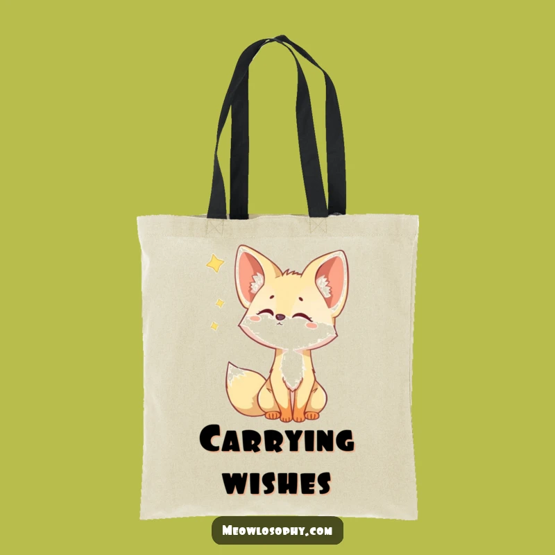 Funny Fennec Fox Tote Bag: Curious Star Gazing Companion, Humorous Gift