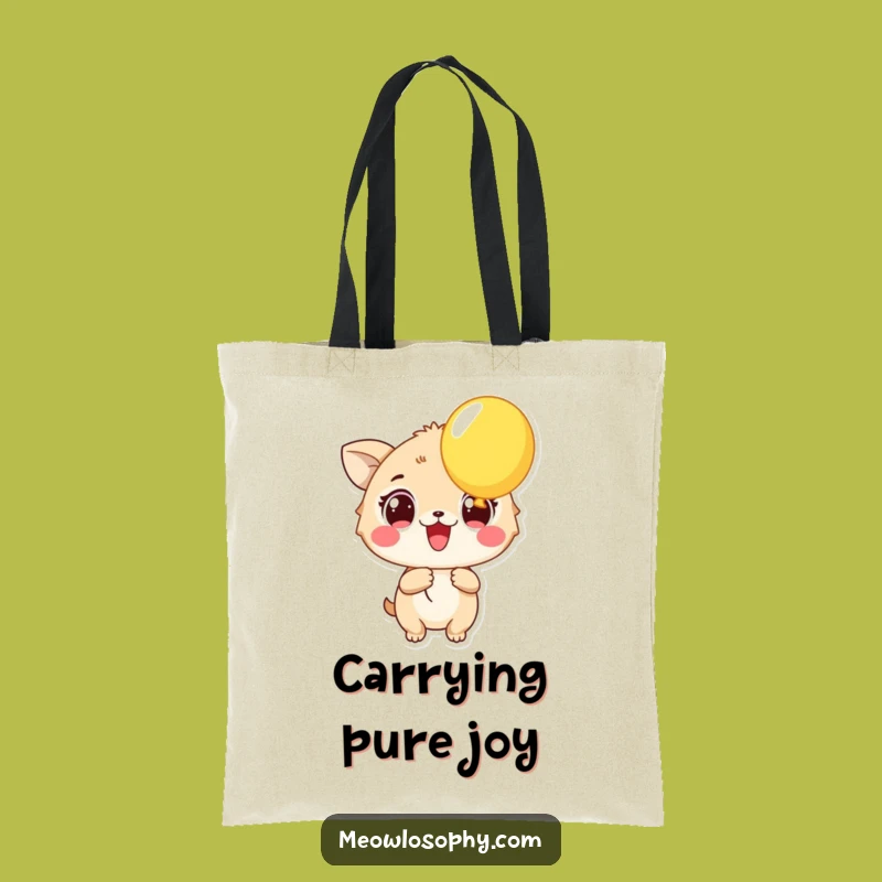 Funny Excited Animal Tote Bag: Balloon Joy Carryall, Stylish Accessory Gift