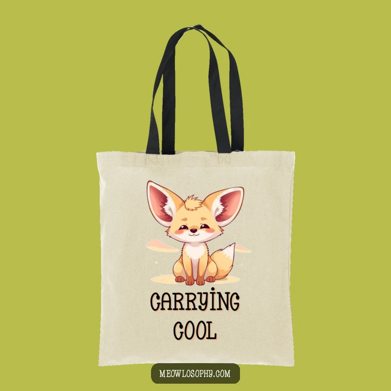 Funny Fennec Fox Breeze Tote Bag: Relaxed Desert Companion, Humorous Gift