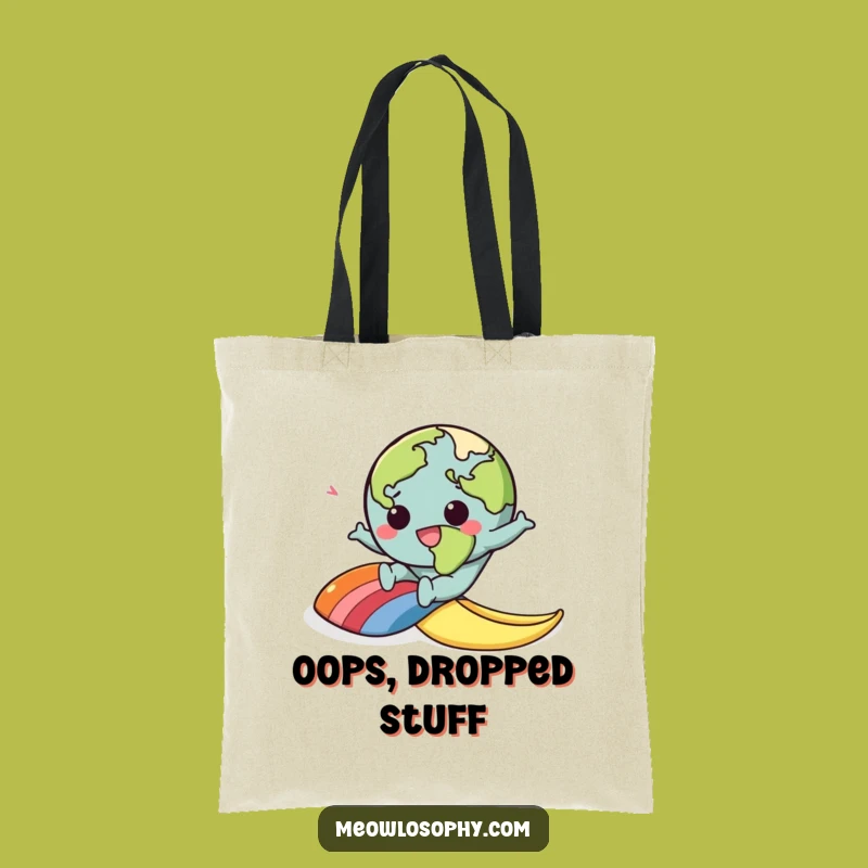 Funny Kawaii Earth Banana Peel Tote Bag: Carry Your Laughs with Adorable Style